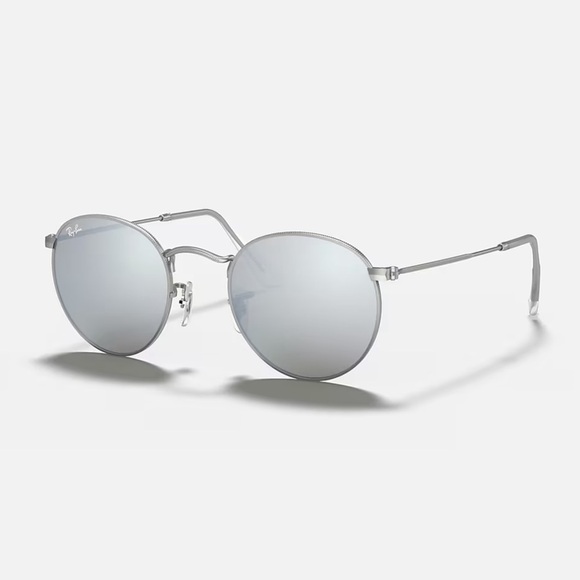 Ray-Ban RB3447 Mirrored Silver Round Sunglasses - Picture 1 of 14